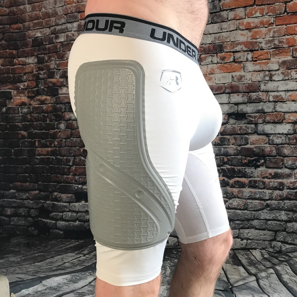 Men’s Under Armour White Compression Shorts LARGE - Picture 6 of 8